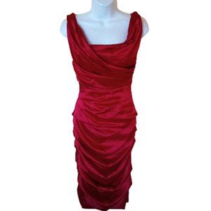 LE CHATEAU  Red Satin Dress Cocktail Party Evening Dress XXS NEW NWT